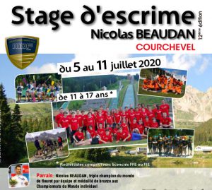 Juil 2020 – Le 12e stage de fleuret Nicolas Beaudan aura bien lieu à Courchevel