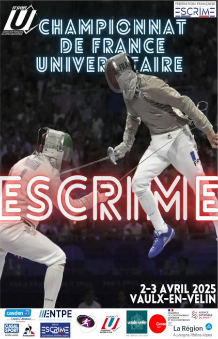 Championnats FFSU d&rsquo;Escrime – Une Compétition Incontournable le 02 et 03/04/2025 !