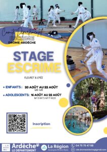 Stage d'escrime à BOURG ST ANDEOL